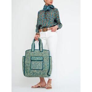 GAS Bijoux Sac Cabas Ville City Tote Bag Raffia Hand Woven Purse Bag